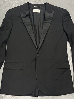 SAINT LAURENT *UNUSED* TUXEDO JACKET GRAIN DE POUDRE IT 50 / US 40 RETAIL $3600